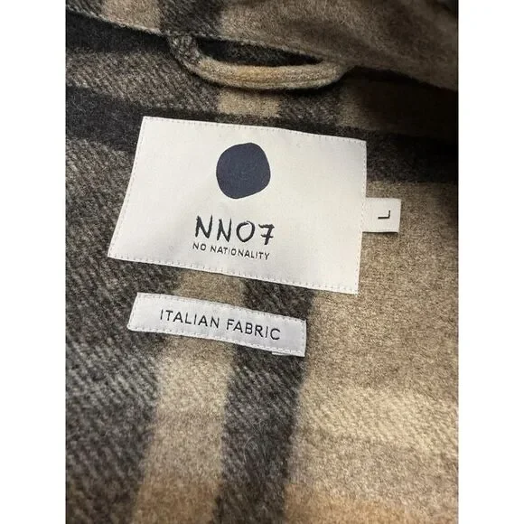 NN 07 Eddard Plaid Button-up Wool Blend Shirt Jacket Italian fabric L